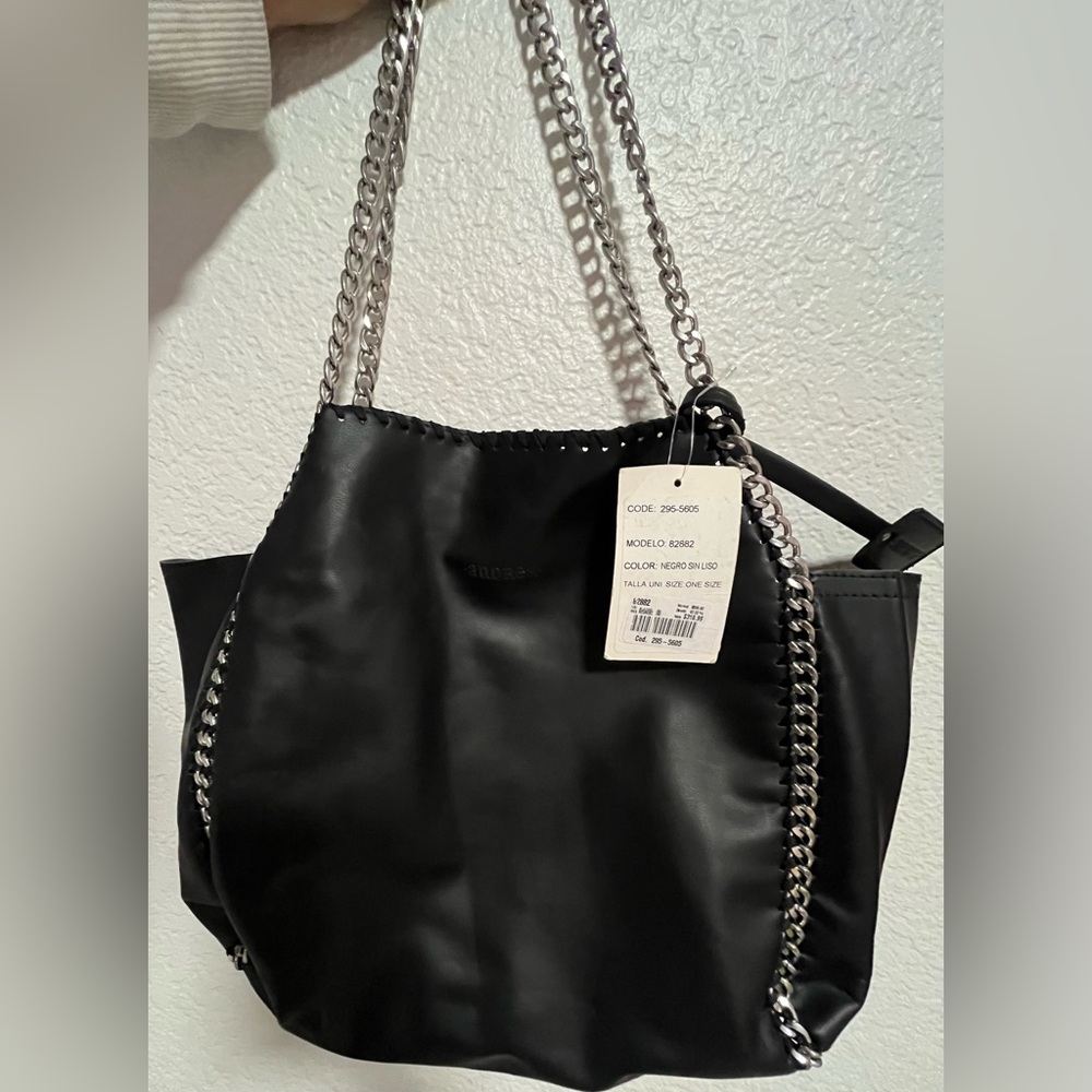 Black Chain Tote Bag